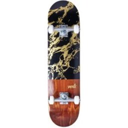 Verb Marble Dip Complete Skateboard (Black) - Black;Gold;Brown - Size: 8