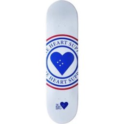 Heart Supply Insignia Skateboard Deck (White) - White;Blue;Red - Size: 8.25
