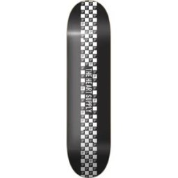 Heart Supply Check Stripe Skateboard Deck (Black) - Black;White - Size: 8.25