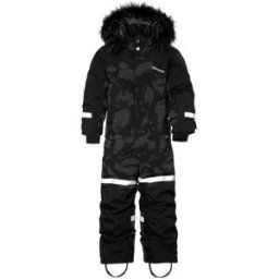 Didriksons Bjärven Special Edition Kids Coverall (Island Print Reflex) - Black;Grey - Size: 100
