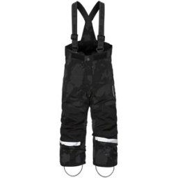 Didriksons Idre Special Edition Kids Snow Pants (22/23 Island Print Reflex) - Black;Grey - Size: 110