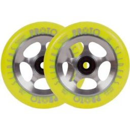 Proto Sliders Starbright Stunt Scooter Wheels 2-Pack (110mm - Yellow On Raw) - Yellow;Silver