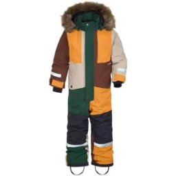 Didriksons Björnen Kids Coverall (Multicolour) - Brown;Green;Yellow - Size: 90