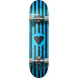 Heart Supply Round Logo Complete Skateboard (Stripes) - Blue;Black - Size: 8.25