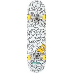 Meow Skateboards Meow Sticker Pile Complete Skateboard (White) - White;Yellow - Size: 8