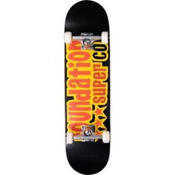 Foundation 3 Star Complete Skateboard (Black) - Black;Red;Yellow - Size: 8.125