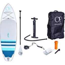 Ocean Pacific Sunset All Round 9'6 Inflatable Paddle Board (White/Grey/Teal) - White;Grey;Teal