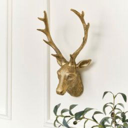 Antique Gold Metal Stag Head Material: Home Decor & Accessories/Wall Art & Plaques