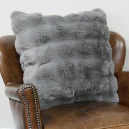 Dark Grey Faux Fur Decorative Cushion Material: Home Decor & Accessories/Cushions