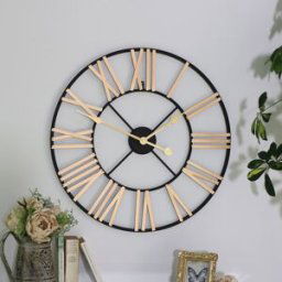 Black and Gold Large Skeleton Wall Clock 60cm x 60cm Material: Home Decor & Accessories/Clocks/Wall Clocks