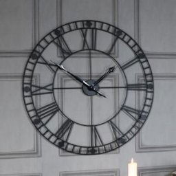 Large Black Iron Skeleton Wall Clock 88cm x 88cm Material: Home Decor & Accessories/Clocks