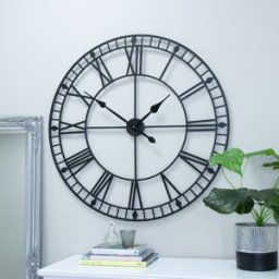 Large Black Iron Skeleton Wall Clock 88cm x 88cm Material: Home Decor & Accessories/Clocks
