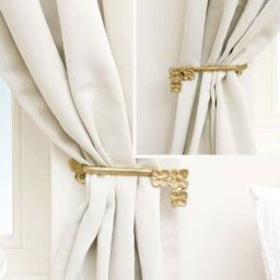 Set of 2 Antique Gold Metal Flower Curtain Tie Backs Material: Home Decor & Accessories