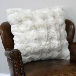 Cream Faux Fur Decorative Cushion Material: Home Decor & Accessories/Cushions