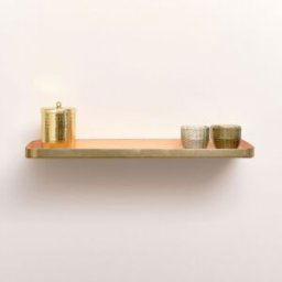 Gold & Peach Enamelled Metal Wall Shelf - 50cm Material: Home Decor & Accessories/Shelves & Storage