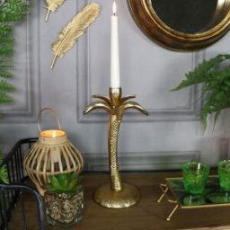 Gold Metal Palm Tree Candle Holder Material: Home Decor & Accessories/Candle Holders & Candelabras