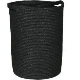 Large Black Rustic Laundry Storage Basket - 58cm Material: Home Decor & Accessories