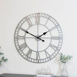 Extra Large Silver Skeleton Wall Clock 80cm x 80cm Material: Home Decor & Accessories/Clocks