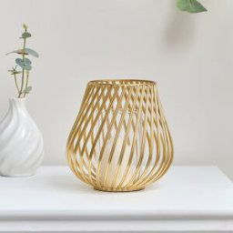 Gold Metal Wire Twist Candle Holder Material: Home Decor & Accessories