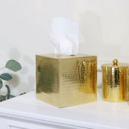 Hammered Gold Metal Tissue Box Material: Home Decor & Accessories