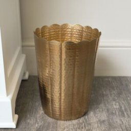 Gold Hammered Metal Waste Bin Material: Home Decor & Accessories