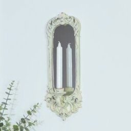 Ornate Cream Mirrored Candle Sconce Material: Home Decor & Accessories/Wall Art & Plaques
