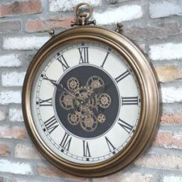 Gold, Black and White Pocket Watch Style Clock Material: Home Decor & Accessories/Clocks