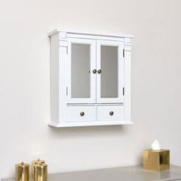 White Mirrored Bathroom Wall Cabinet Material: Home Decor & Accessories/Shelves & Storage