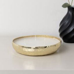 Round Hammered Gold 3 Wick Candle Pot Material: Home Decor & Accessories