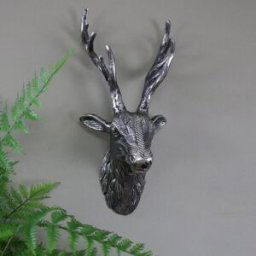 Silver Metal Wall Mounted Stag Head Material: Home Decor & Accessories/Wall Art & Plaques
