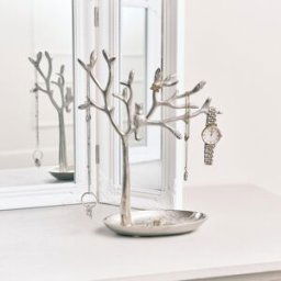 Silver Cat Tree Jewellery Stand Material: Home Decor & Accessories