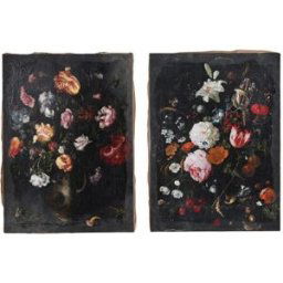 Set Of 2 Multicoloured Floral Wall Print Material: Home Decor & Accessories