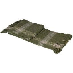 Large Forest Green & Cream Knitted Throw - 160cm x 135cm Material: Home Decor & Accessories/Blanket Throws