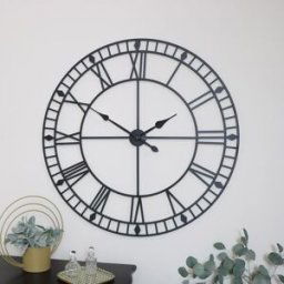 Extra Large Black Metal Skeleton Clock 100cm x 100cm Material: Home Decor & Accessories/Clocks