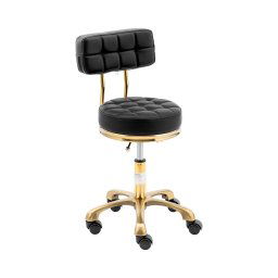 Rolling Stool with Backrest - 47 - 61 cm - 150 kg - black