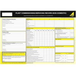 Officially Licensed Gas Safe Gas Safe Plant Commissioning/Service Record Non-Domestic - Pad of 50