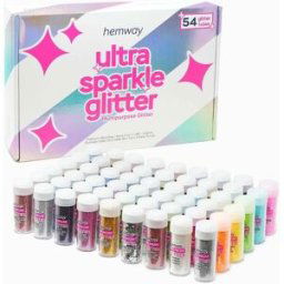 Hemway 54 Fine Glitter Tube Box Set Ultra Sparkle Craft, Cosmetic, Body, Epoxy