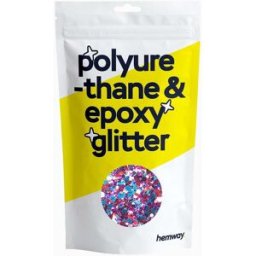 Hemway Mixed Epoxy Resin Glitter 100g / 3.5oz Harlequin Blue Red Purple Mix Polyurethane