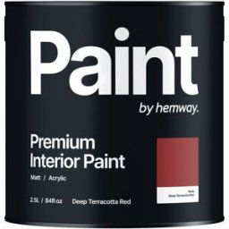 Hemway Wall Paint Deep Terracotta Red Matt Emulsion Interior Acrylic Latex
