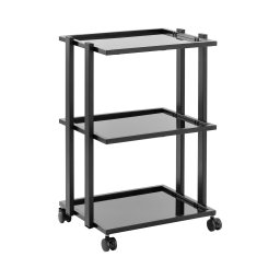 Beauty Trolley - 3 glass shelves - max. 60 kg - black