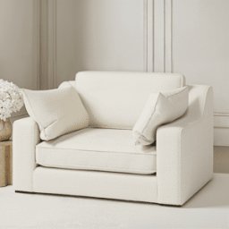 Victoria Ecru Boucle Love Seat