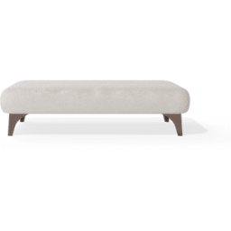 Gisele Oyster Textured Chenille, Pillowback Sofa Range With Walnut Legs, Plain Footstool