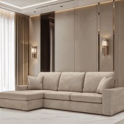 Olivia Premium Mink Sofa Range without Studs, Medium Corner Sofa - Left Hand Facing / Foam Filled