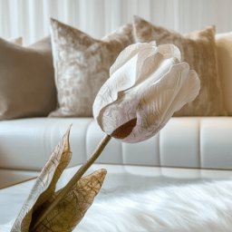 Faux Dried Touch Large Tulip Single Stem Flower