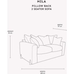 Mila Taupe Soft Textured Sofa Range with Gold Feet, 2 Seater / Pillow Back