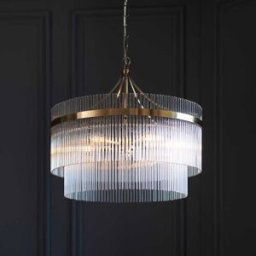 Abella 5 Light Gold & Glass Pendant Ceiling Light