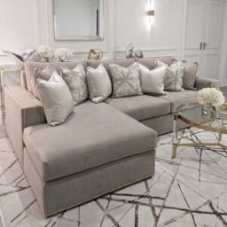 Kiara Mink Velvet Sofa Collection With Brass Studs, 2 Seater