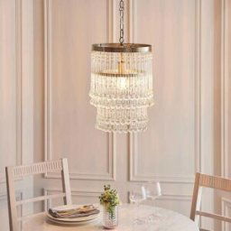 Pippa Antique Brass & Clear Glass Droplet Pendant Ceiling Light