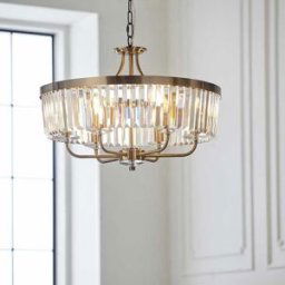 Masika Brass & Glass 6 Light Pendant Ceiling Light