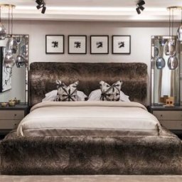 Arctic Wolf Luxury Chunky Faux Fur Bed, Emperor